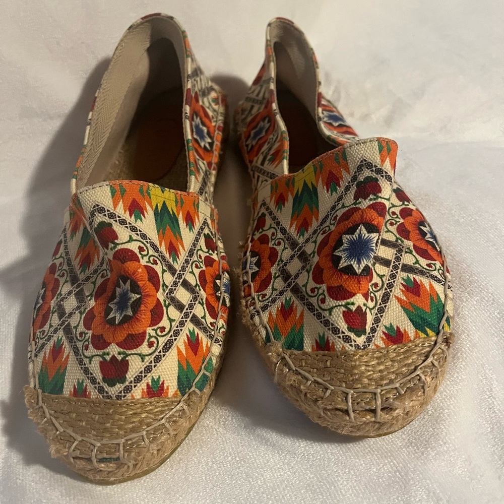 Aztec Southwestern Print Earthy cottagecore Flat espadrilles Boho Sz 40